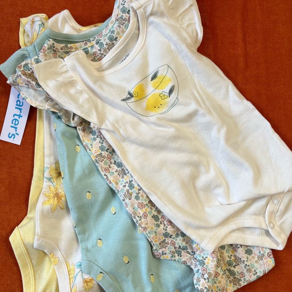 Carter's Baby Bodysuit Set - Floral and Lemon Designs